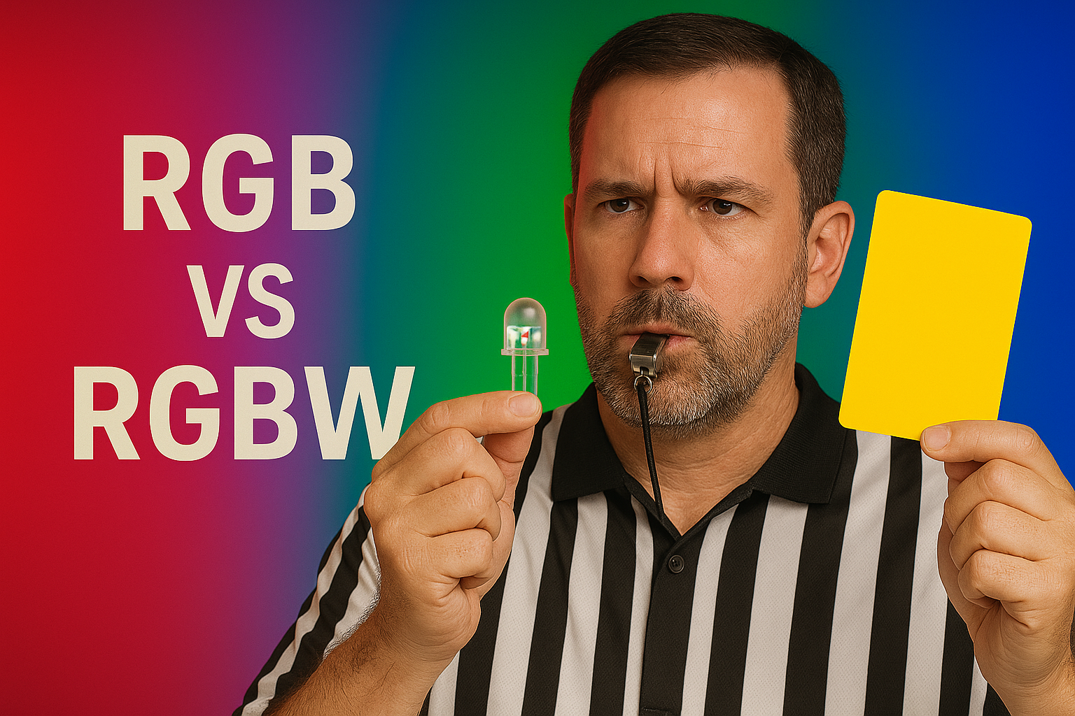RGB vs RGBW Gelbe Karte Schiedsrichter